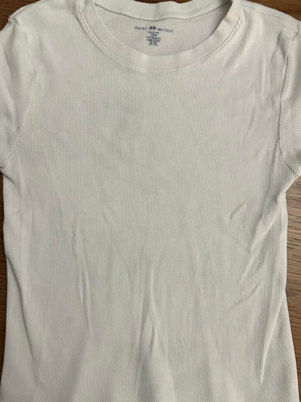 Brandy Melville White Cotton Ribbed Baby Tee One Size